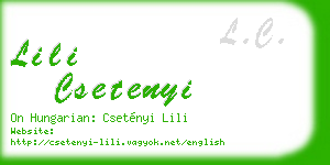 lili csetenyi business card